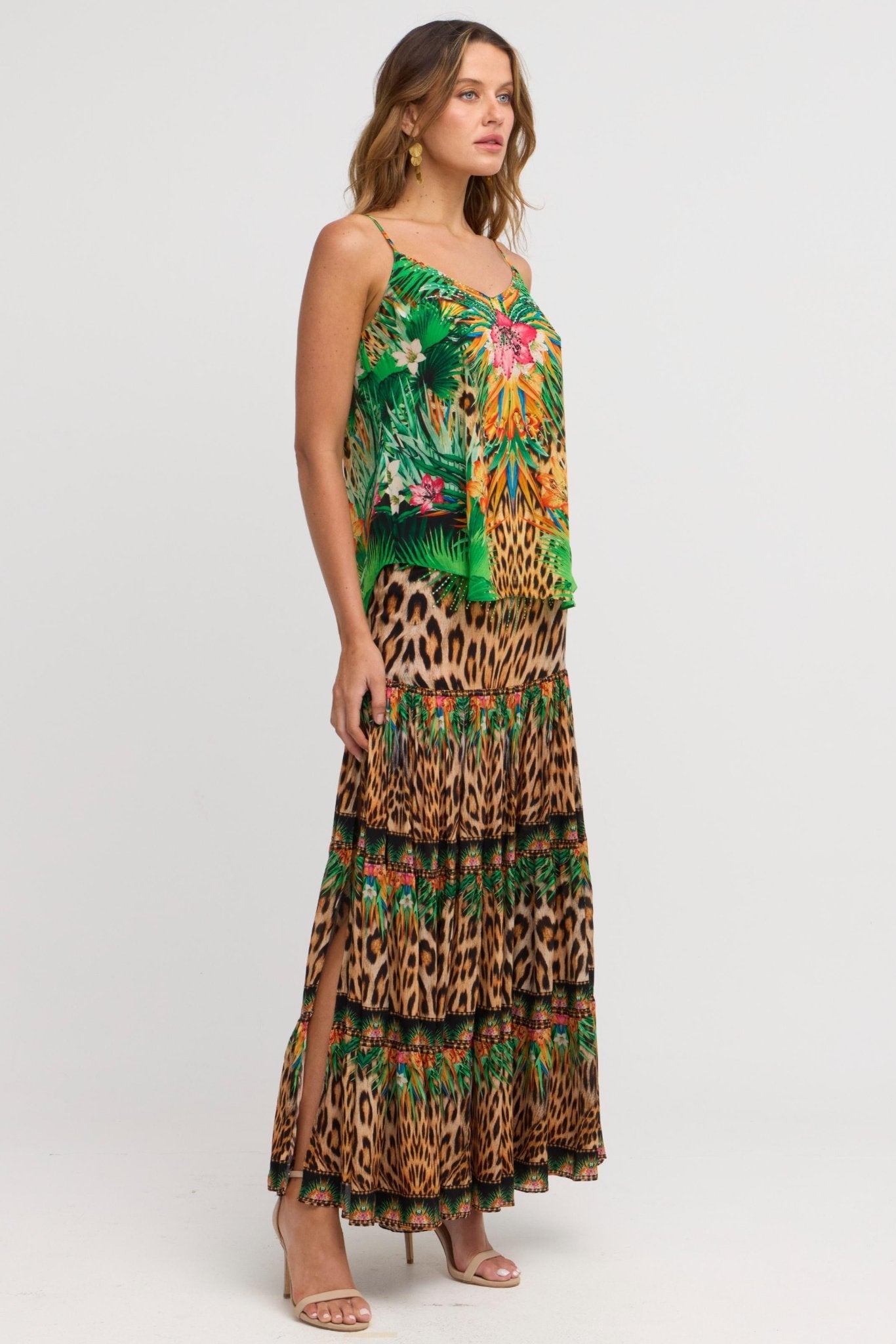 Tropical Temptation Maxi Skirt w Side Slit - Czarina