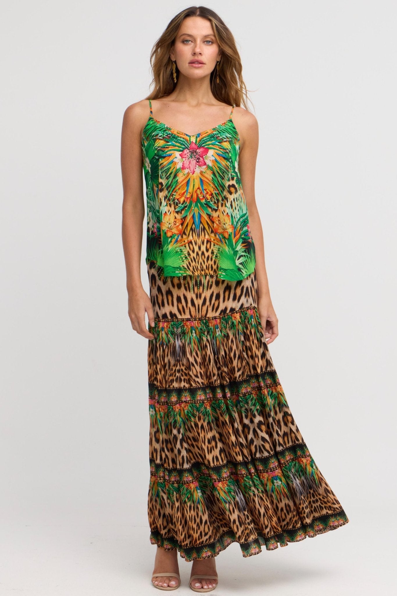 Tropical Temptation Maxi Skirt w Side Slit - Czarina