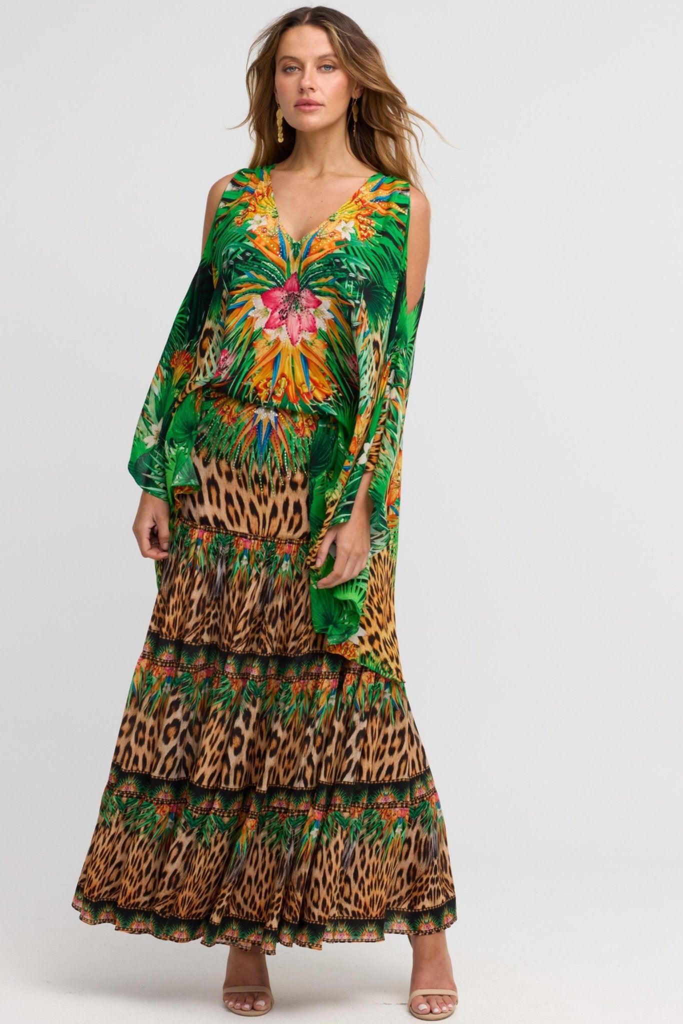 Tropical Temptation Maxi Skirt w Side Slit - Czarina