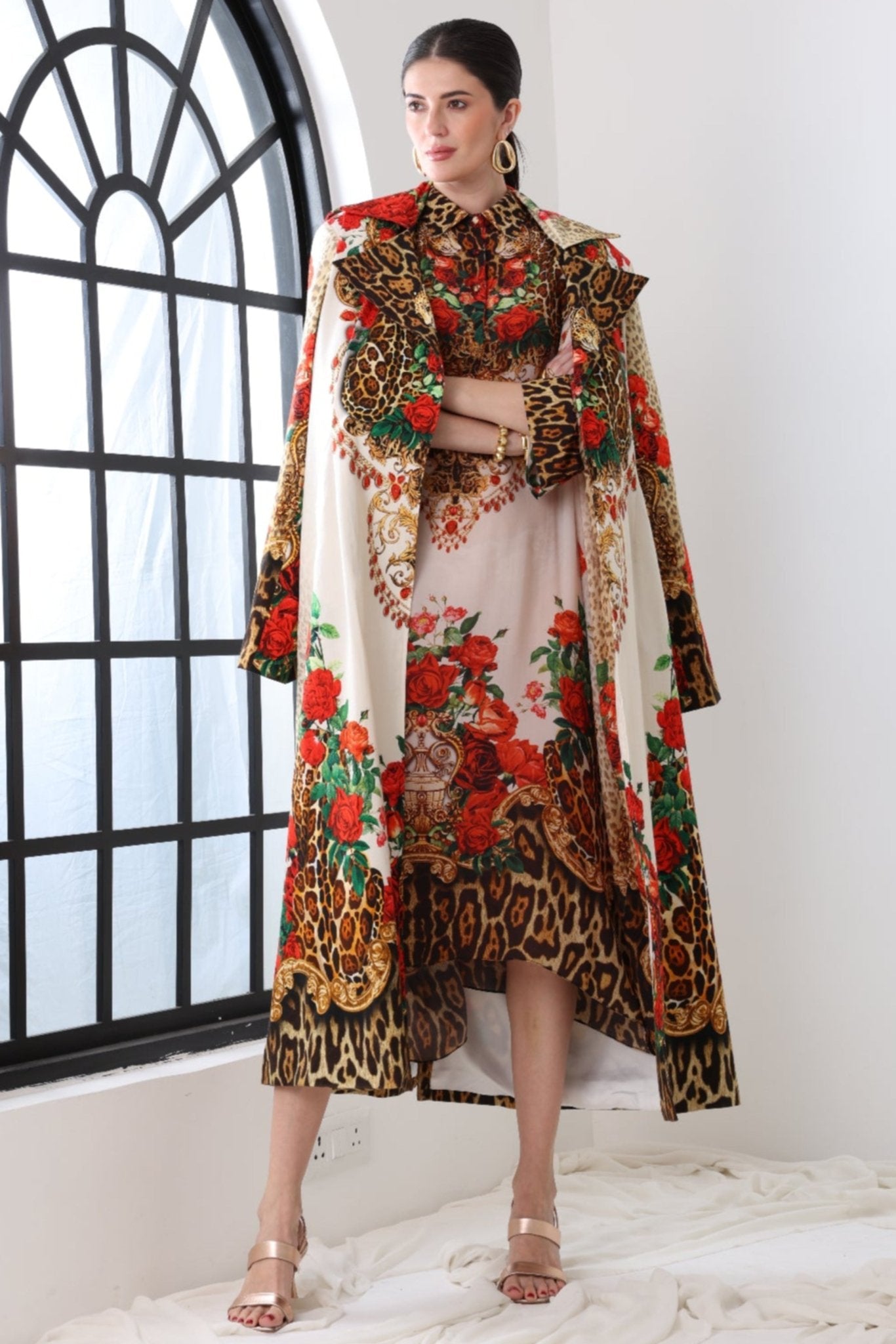 WHITE LEOPARDESS TRENCH COAT - Czarina