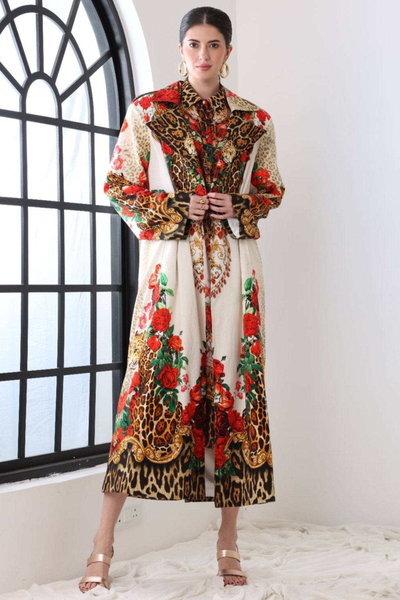 WHITE LEOPARDESS TRENCH COAT - Czarina