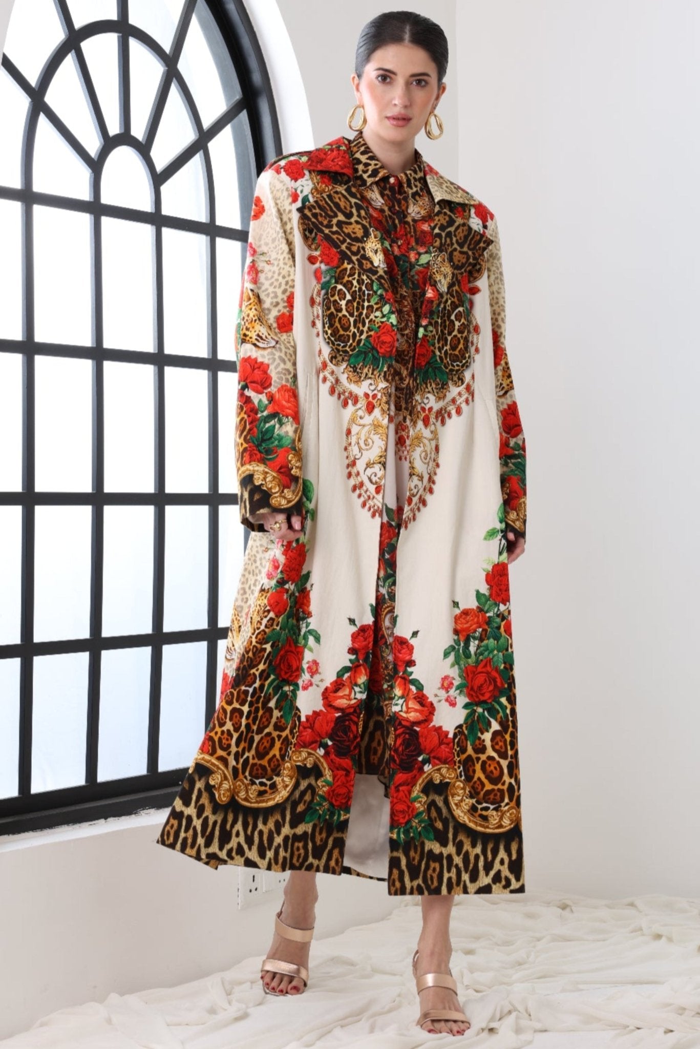 WHITE LEOPARDESS TRENCH COAT - Czarina