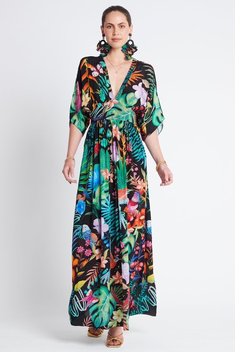 A NIGHT IN RIO MAXI DRESS W WAISTED BELT - Czarina