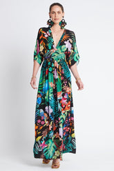 A NIGHT IN RIO MAXI DRESS W WAISTED BELT - Czarina