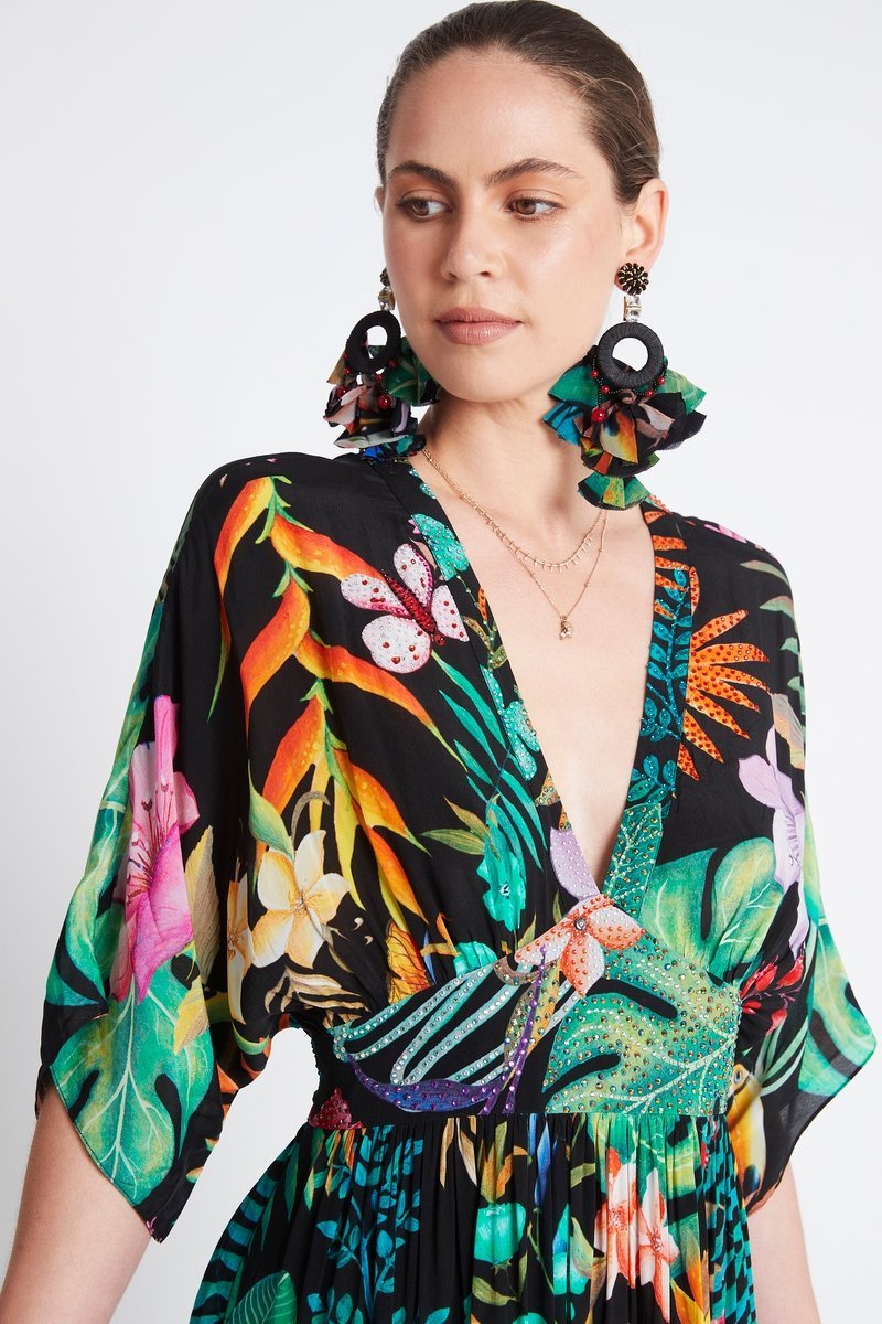 A NIGHT IN RIO MAXI DRESS W WAISTED BELT - Czarina