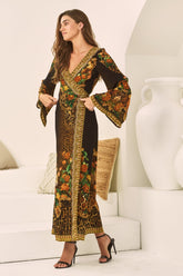 BLACK LEOPARDESS WRAP DRESS - Czarina