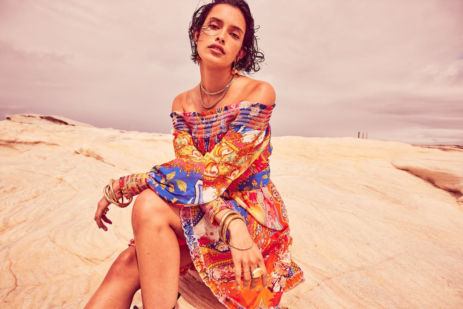 CARNIVAL SPIRIT OFF SHOULDER DRESS - Czarina