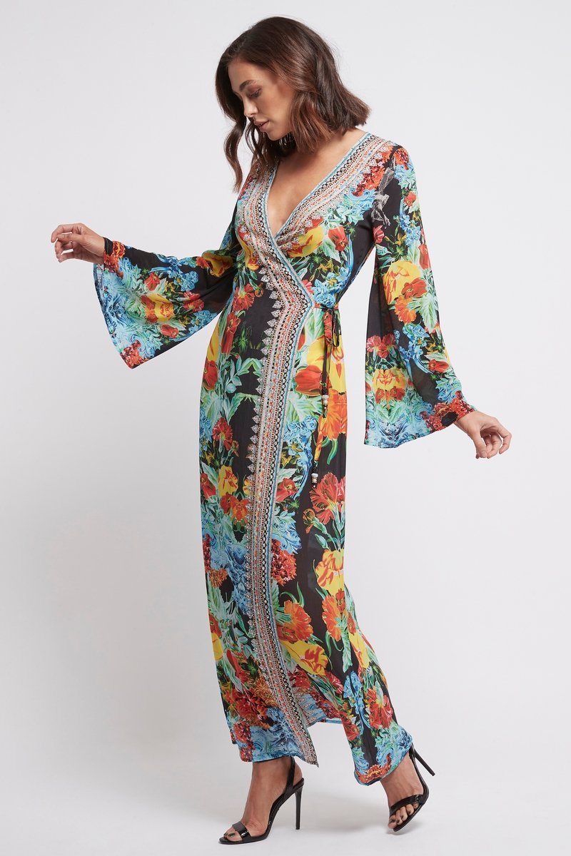 CUBAN NIGHTS WRAP DRESS - Czarina