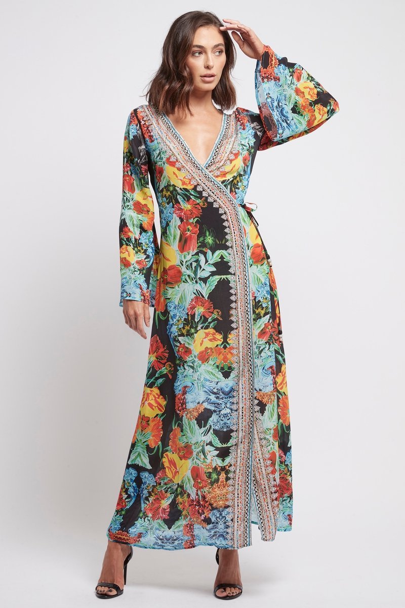 CUBAN NIGHTS WRAP DRESS - Czarina