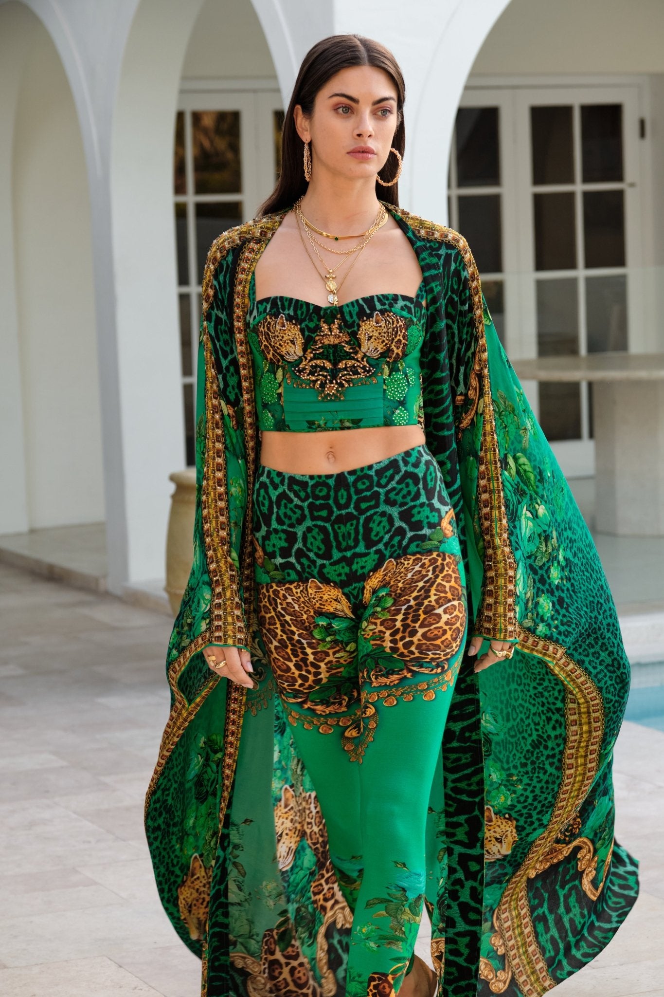 EMERALD LEOPARDESS BUSTIER TOP - Czarina