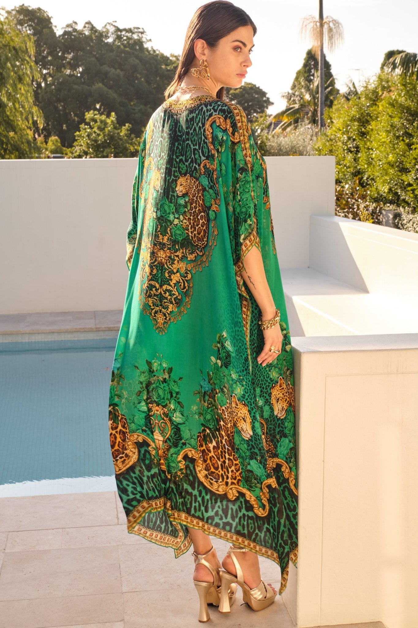 EMERALD LEOPARDESS MEDIUM KAFTAN - Czarina