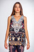 ENCHANTED V-NECK LINEN TANK TOP - Czarina