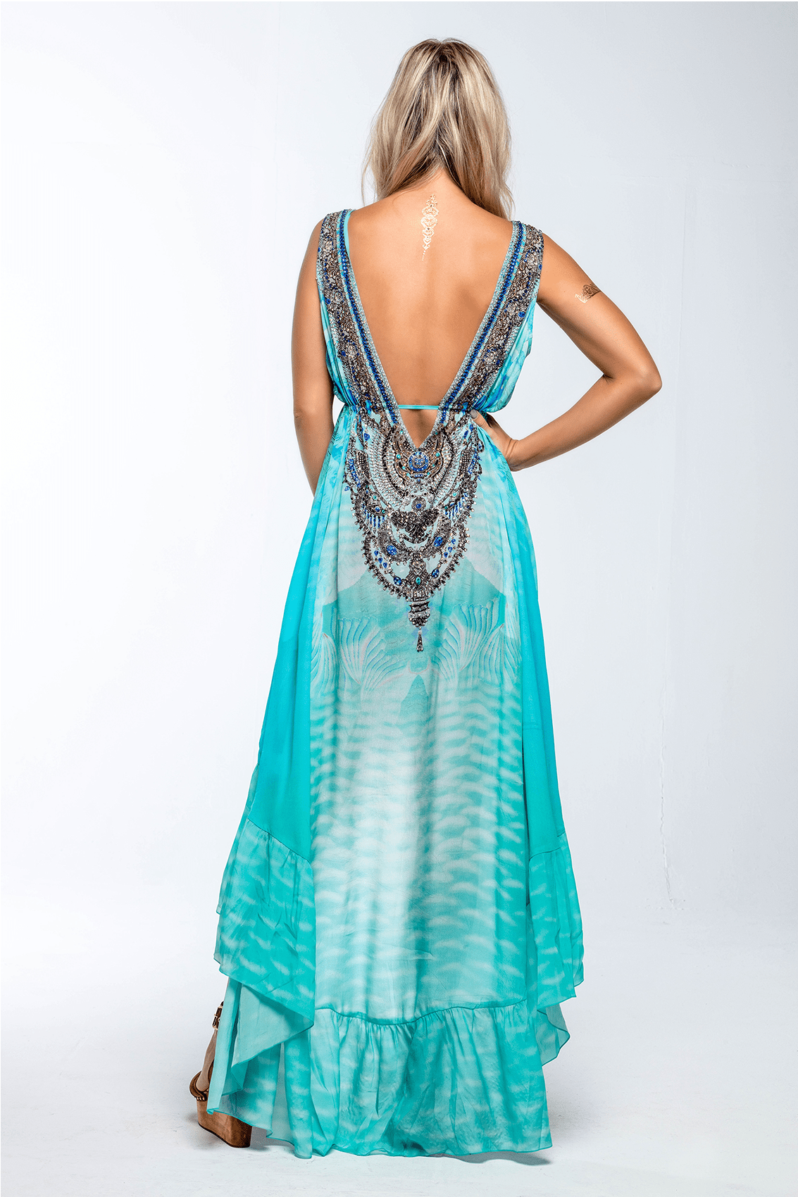 Feel The Breeze V - Neck Hi Low Dress - Czarina