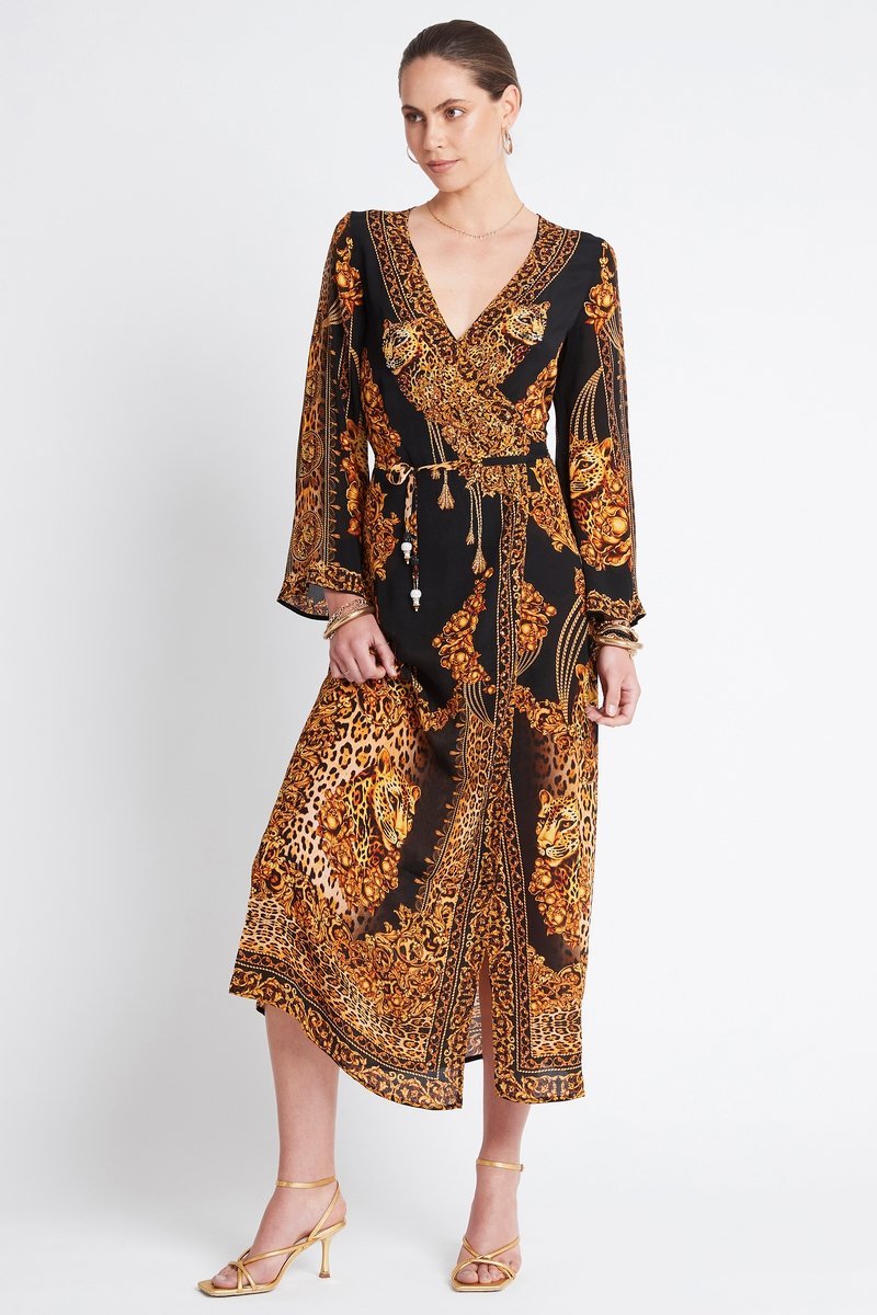 GOLDEN LADY WRAP DRESS - Czarina