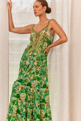 GREEN GODDESS CAMI TOP W V-NECK FRONT & BACK - PRE ORDER - Czarina