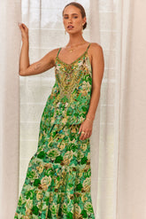 GREEN GODDESS CAMI TOP W V-NECK FRONT & BACK - PRE ORDER - Czarina