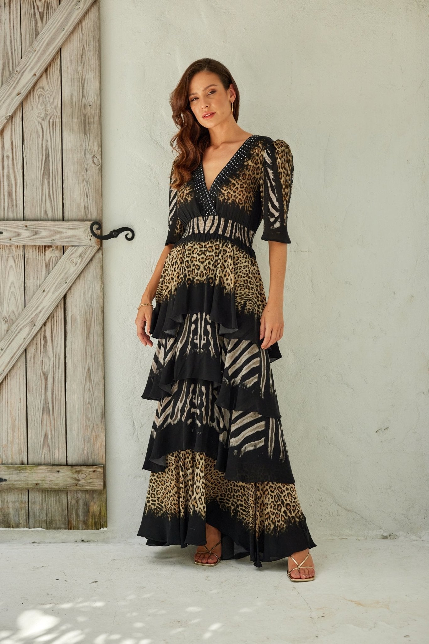 Into The Wild Cross Over Maxi Dress - Czarina