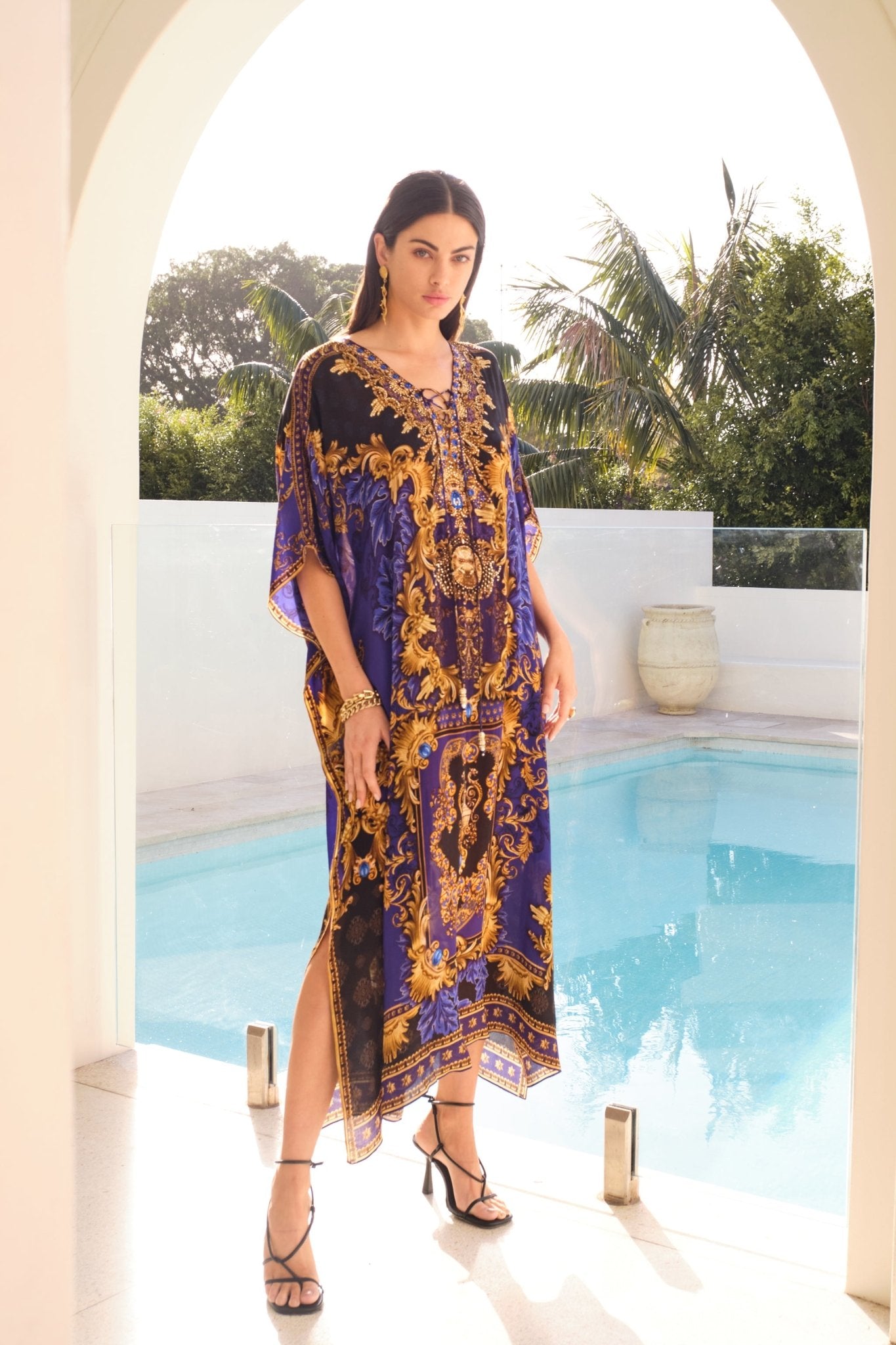 MIDNIGHT BLUE MEDIUM KAFTAN - Czarina