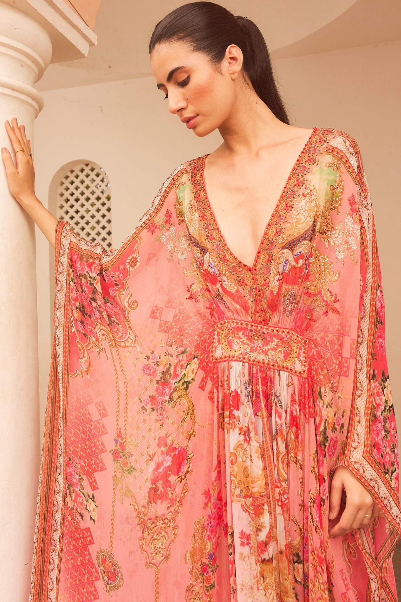 PINK CASTLE TAB KAFTAN - Czarina