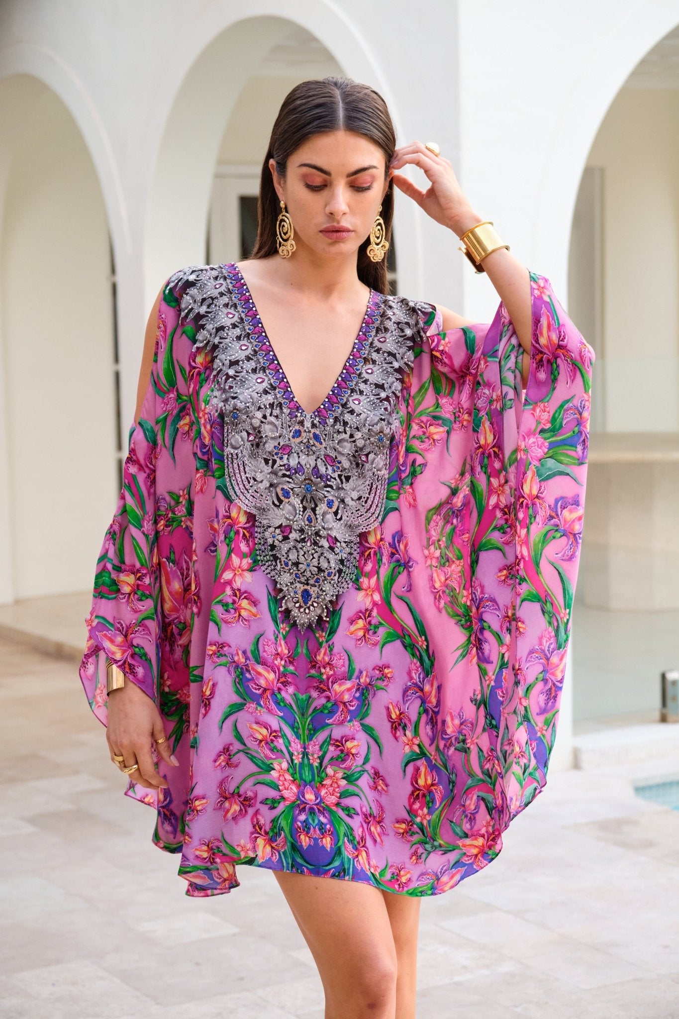 PINK RADIANCE KAFTAN DRESS - Czarina
