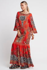 POWER AND PASSION BOAT NECK MAXI DRESS - Czarina
