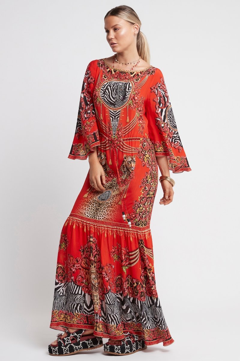POWER AND PASSION BOAT NECK MAXI DRESS - Czarina