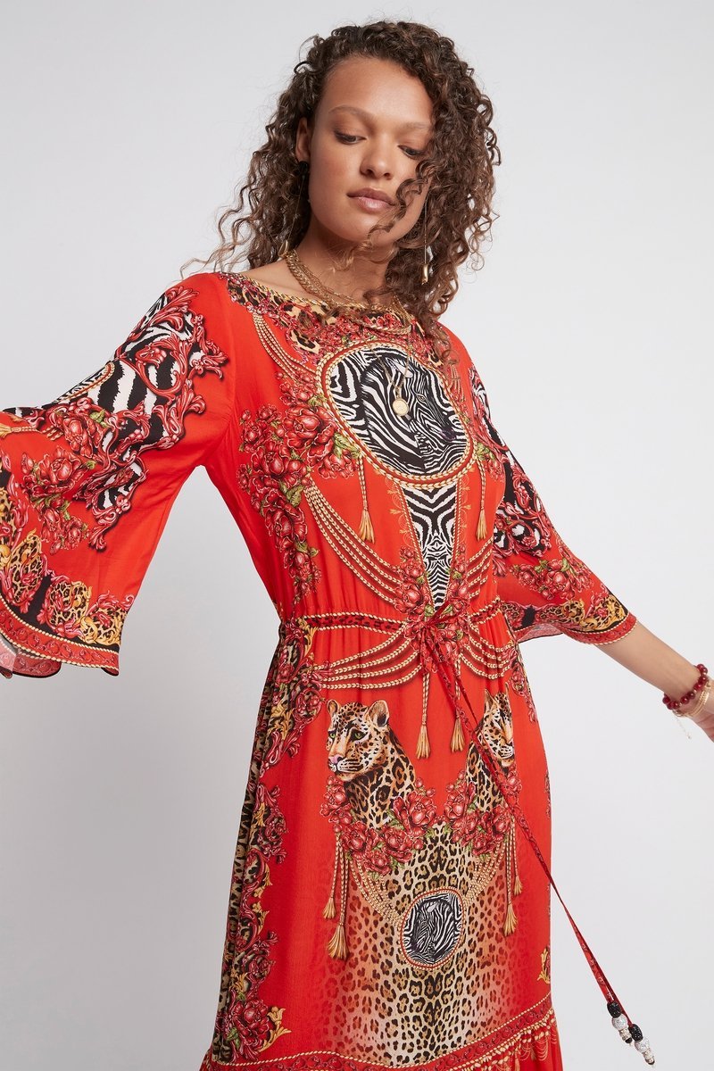 POWER AND PASSION BOAT NECK MAXI DRESS - Czarina
