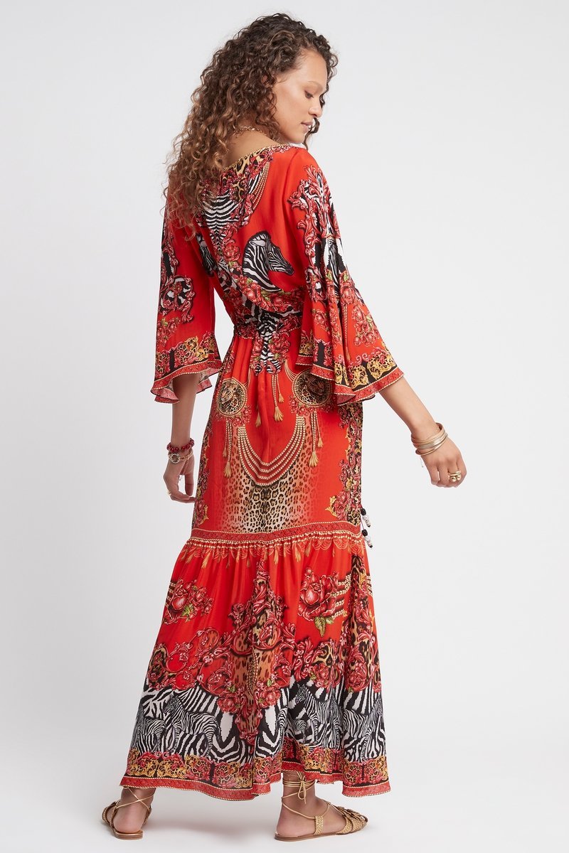 POWER AND PASSION BOAT NECK MAXI DRESS - Czarina
