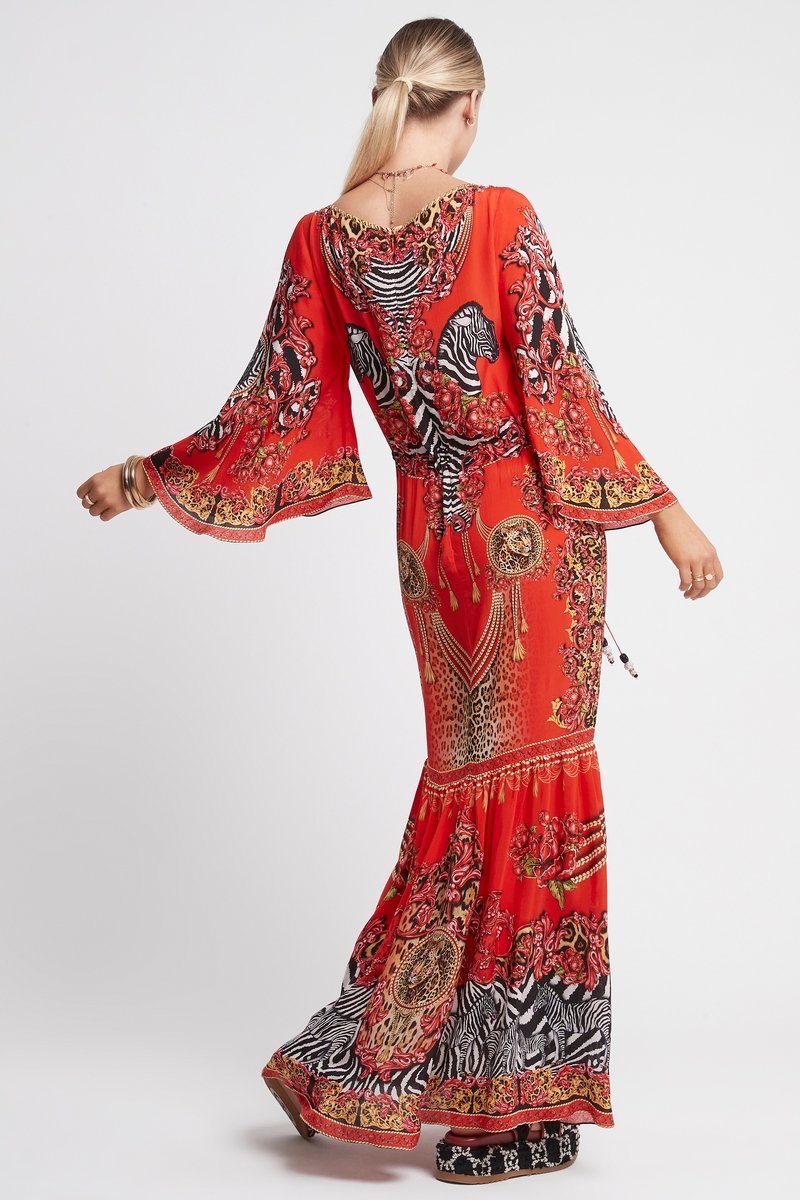 POWER AND PASSION BOAT NECK MAXI DRESS - Czarina