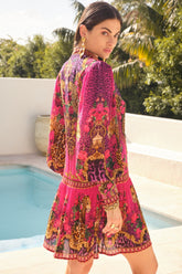 PURPLE PRINCESS BUTTON DOWN SHORT DRESS - Czarina