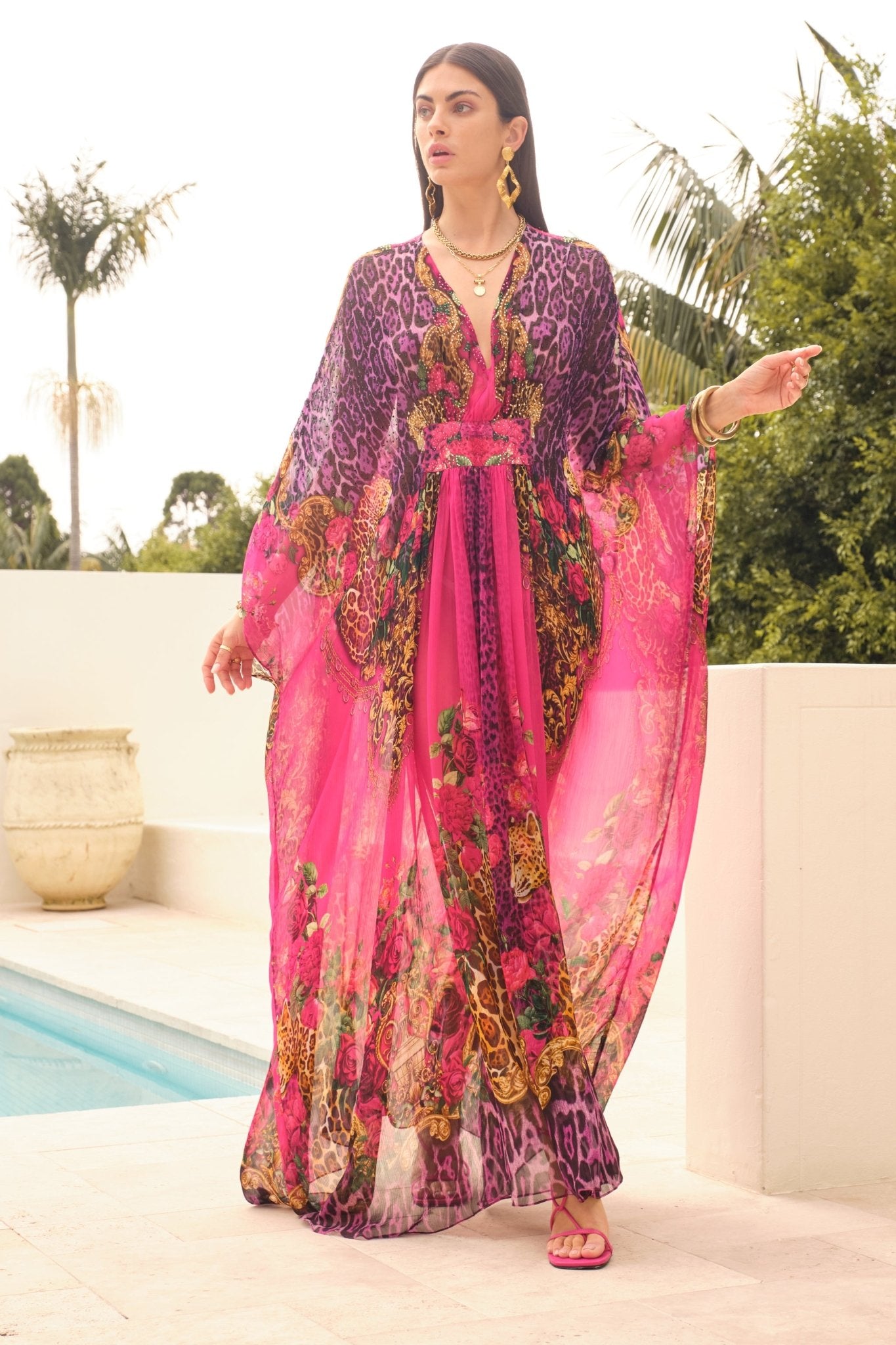 PURPLE PRINCESS TAB LONG KAFTAN - Czarina