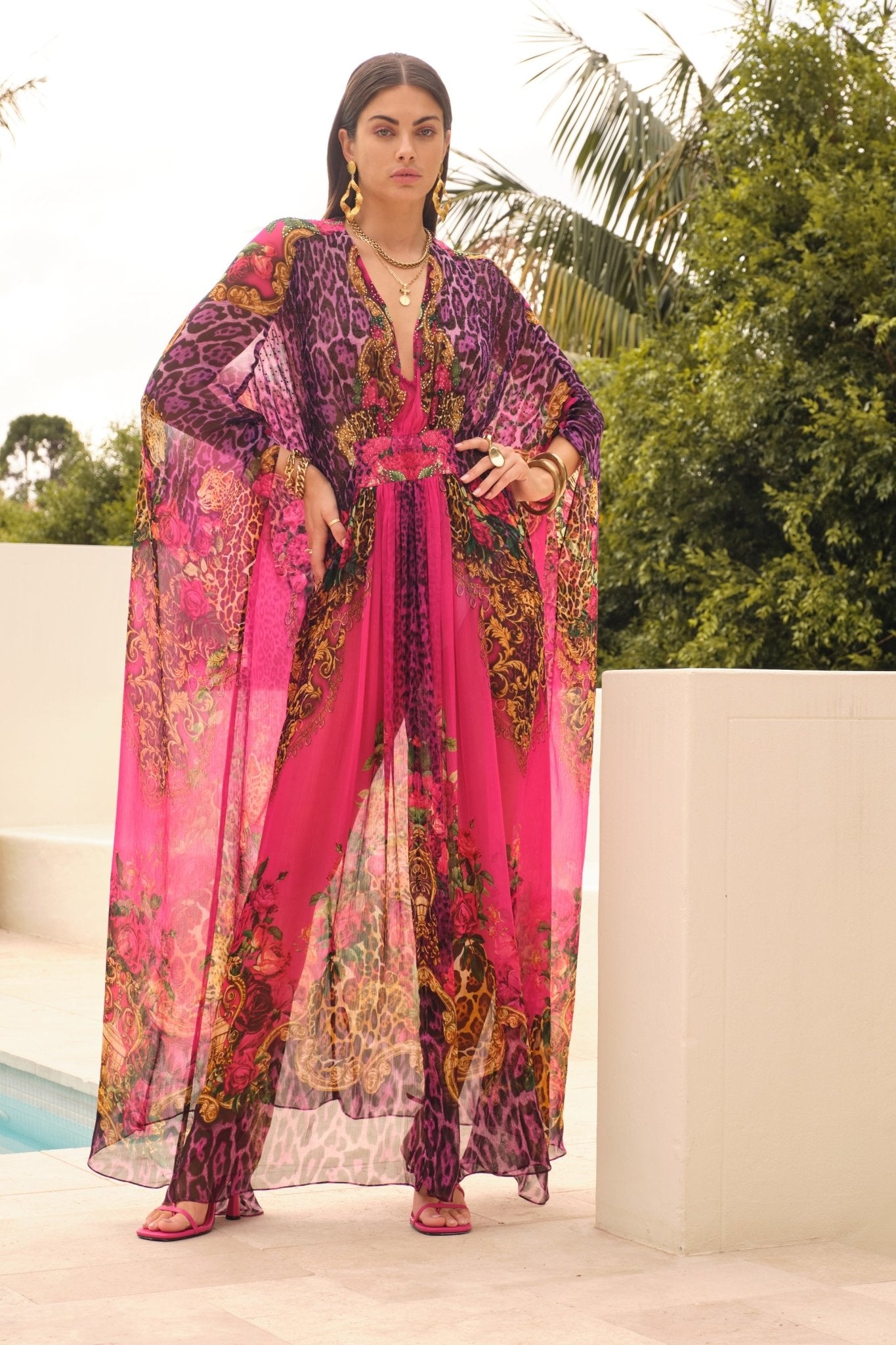 PURPLE PRINCESS TAB LONG KAFTAN - Czarina