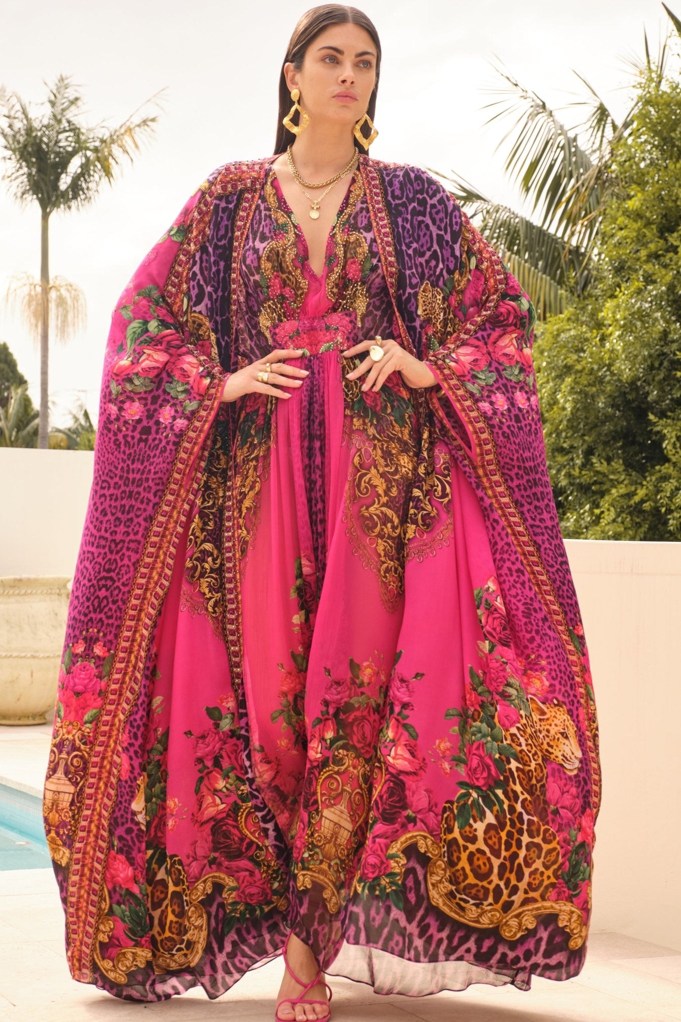 PURPLE PRINCESS TAB LONG KAFTAN - Czarina