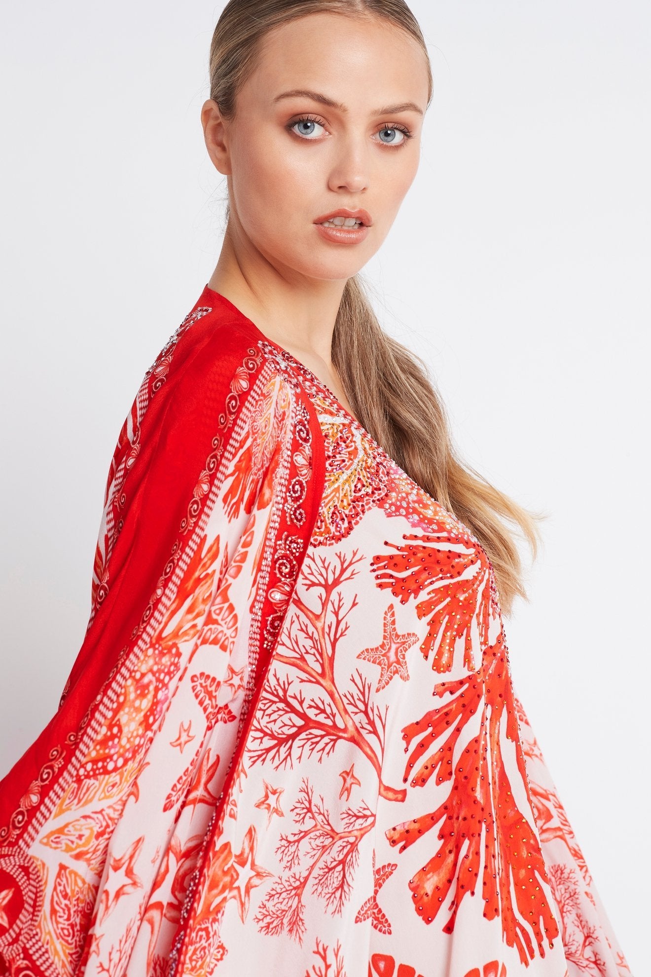 RED CHRISTMAS LONG CAPE - Czarina