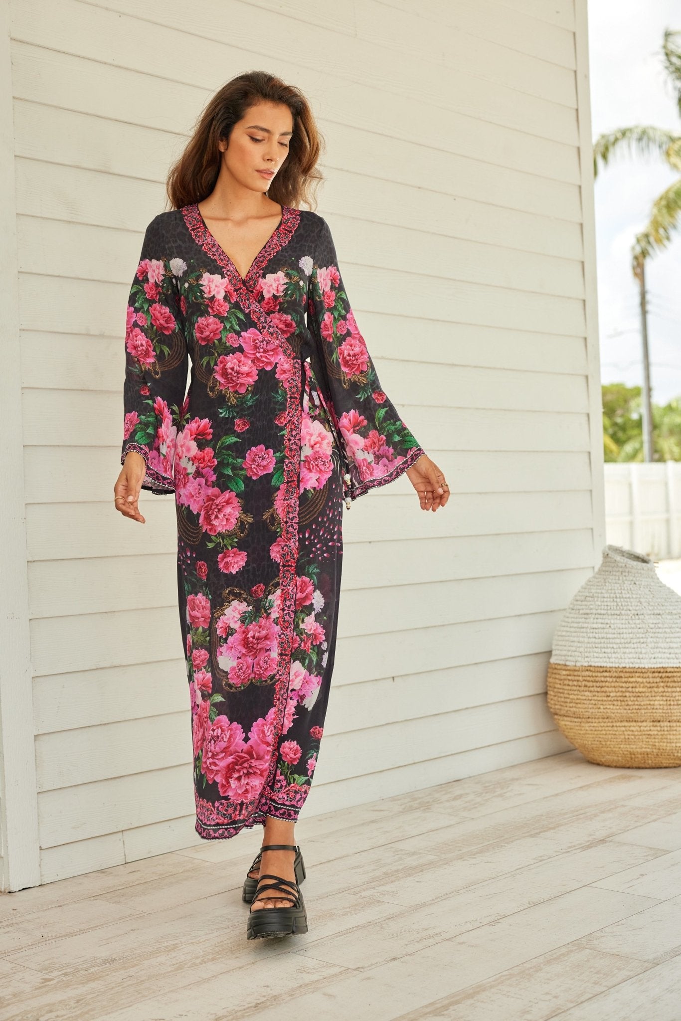 Romantic Florals Wrap Dress - Czarina