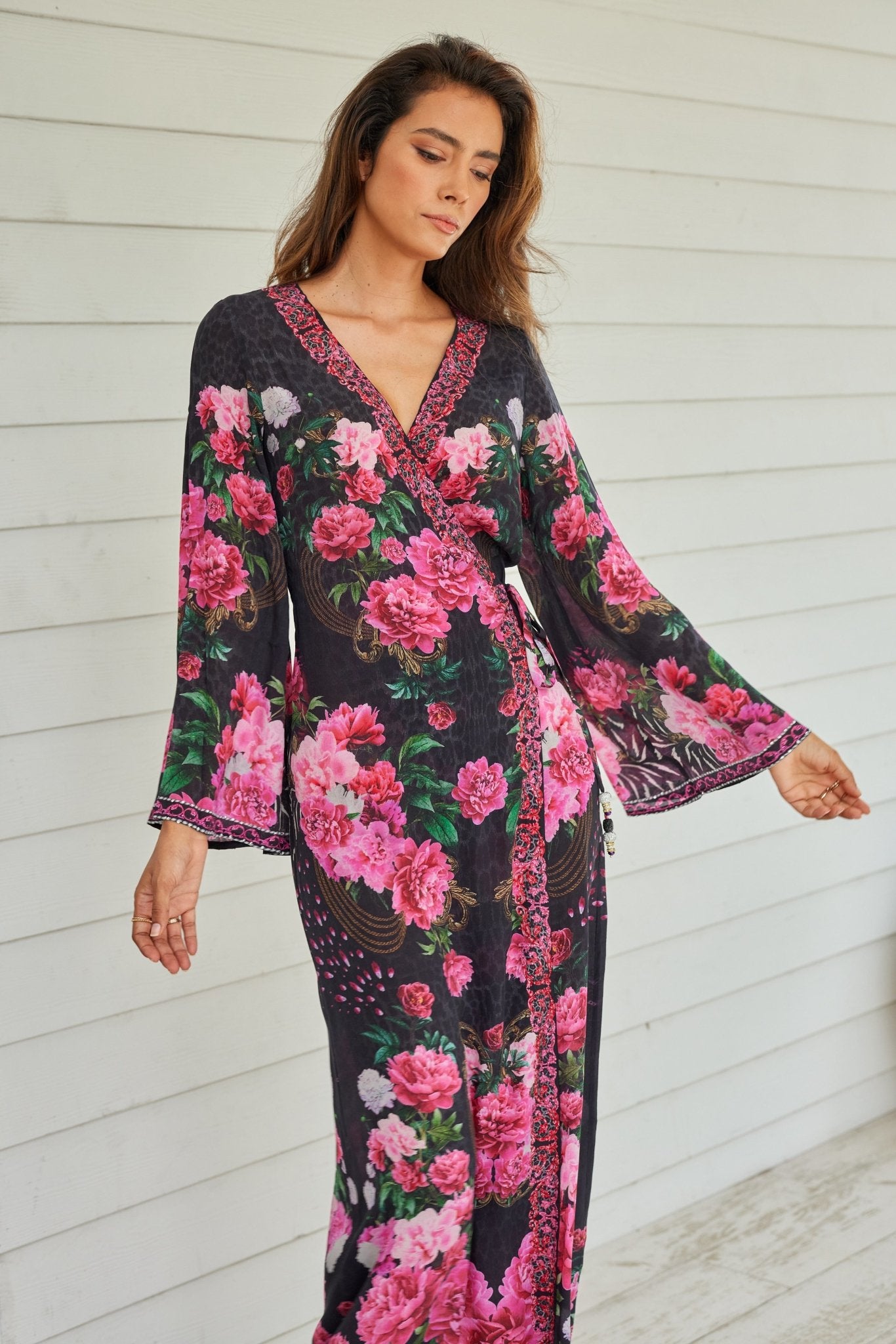 Romantic Florals Wrap Dress - Czarina