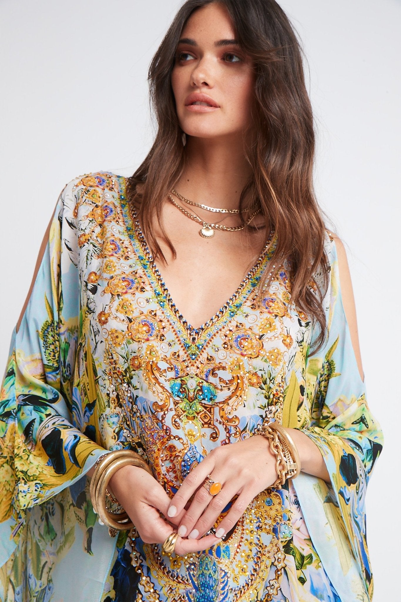 SUMMER BLUES KAFTAN DRESS - Czarina