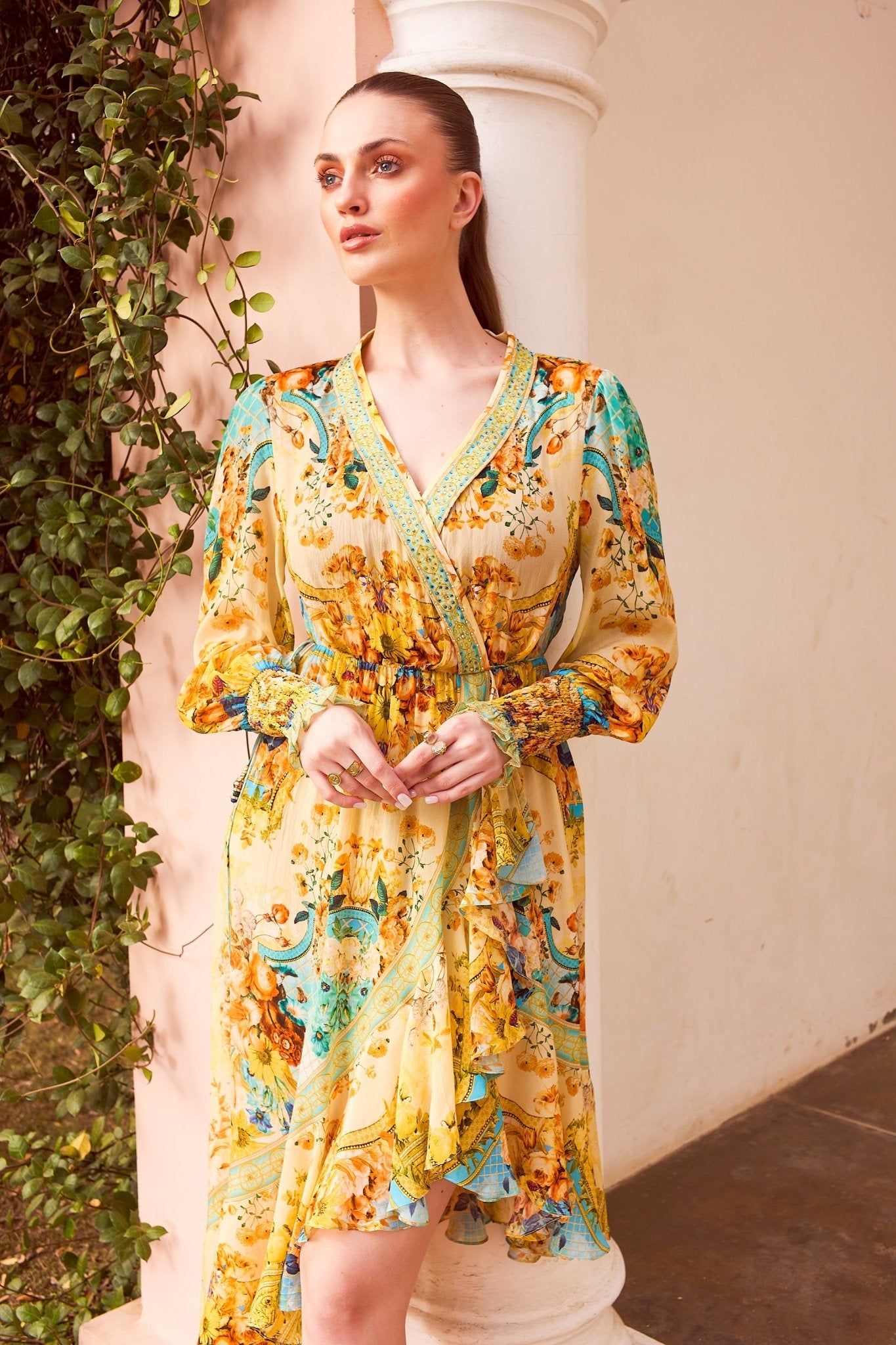 SUMMER GARDEN HI LOW WRAP DRESS - Czarina