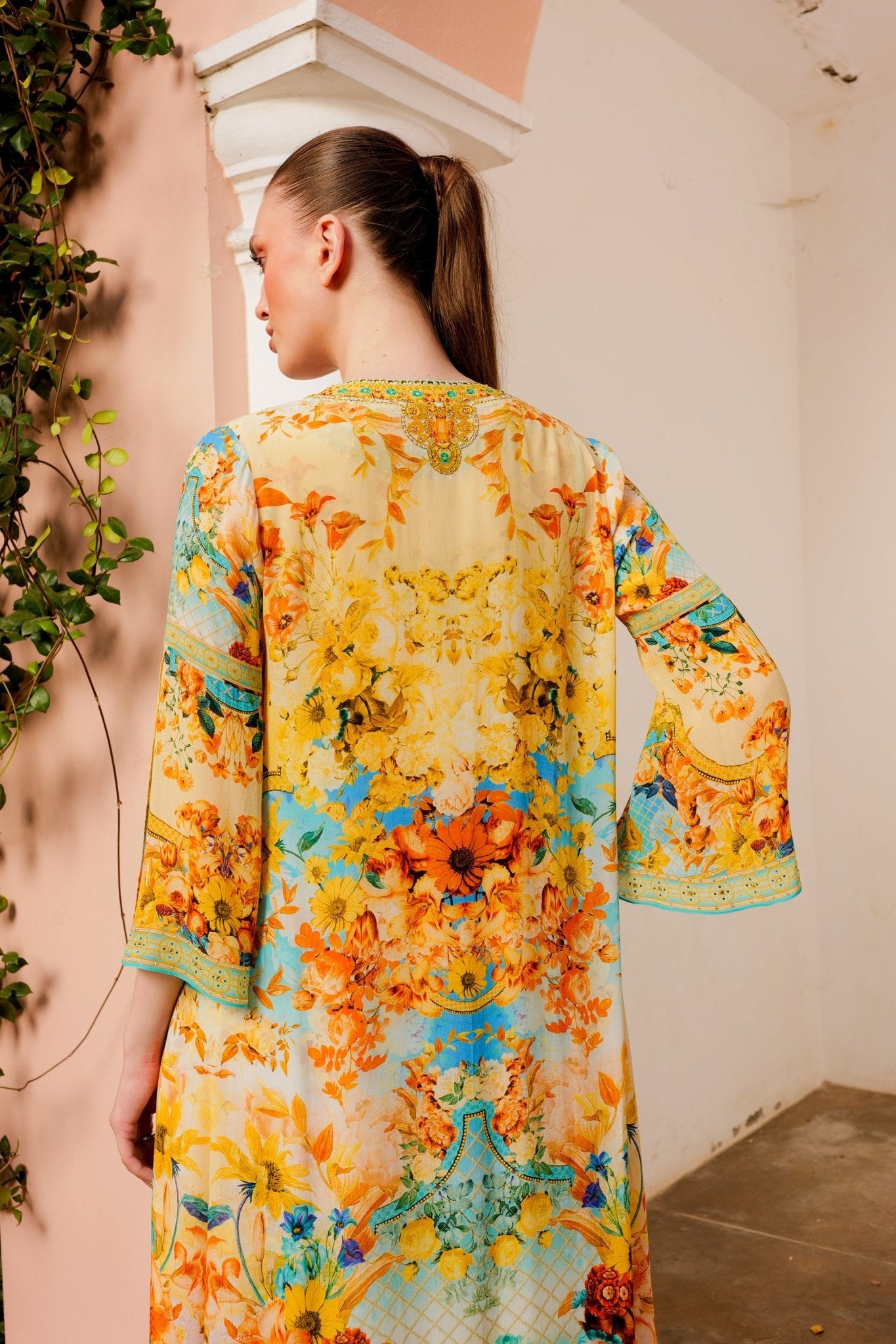 SUMMER GARDEN LONG JACKET W SPLIT SLEEVES - Czarina