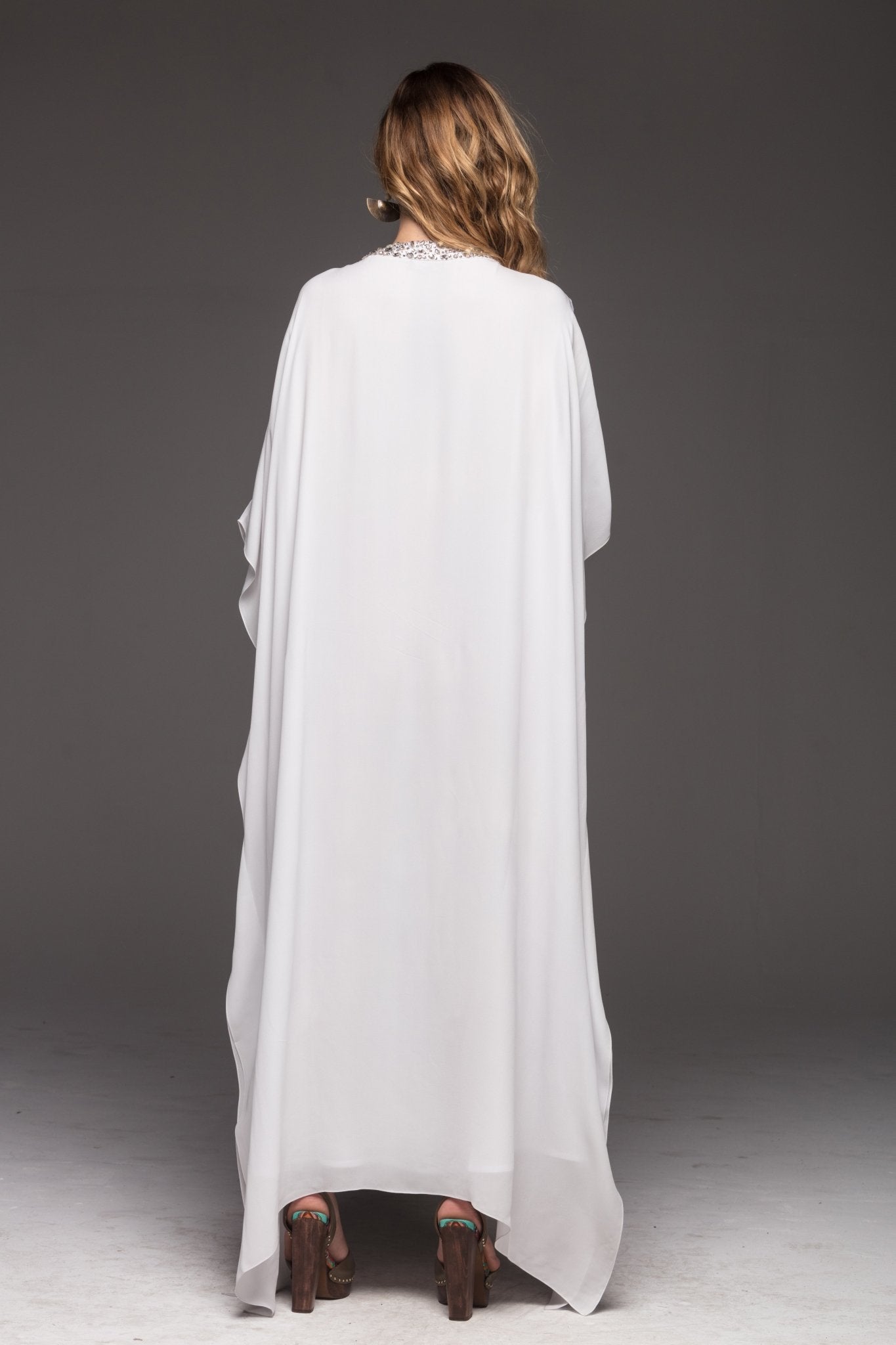 WHITE PEARL LUXE LONG KAFTAN PRE-ORDER - Czarina