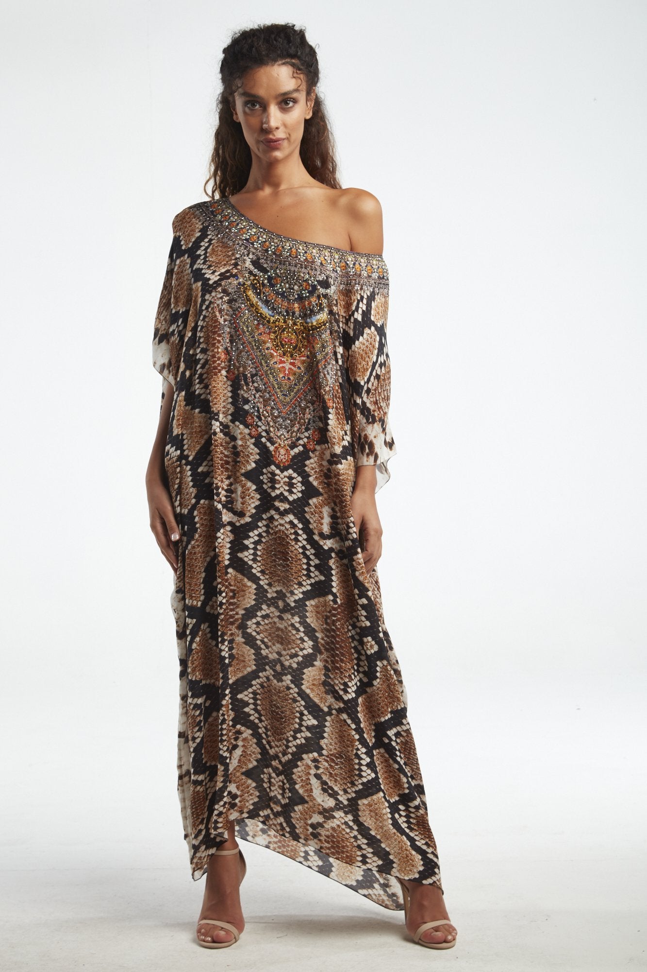 WILD DESERT ROUND-NECK LONG KAFTAN - Czarina