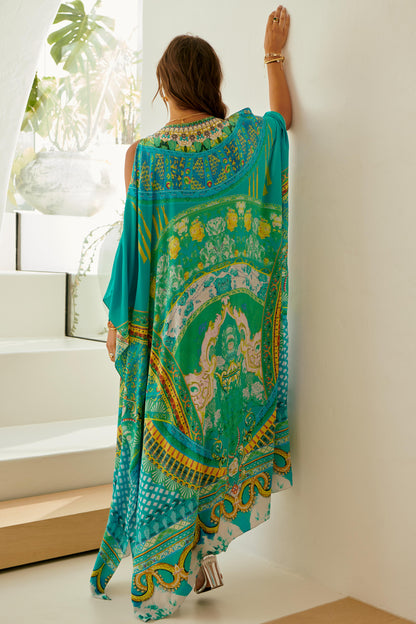 Isle Of Dreams 100% Silk Big Width Kaftan