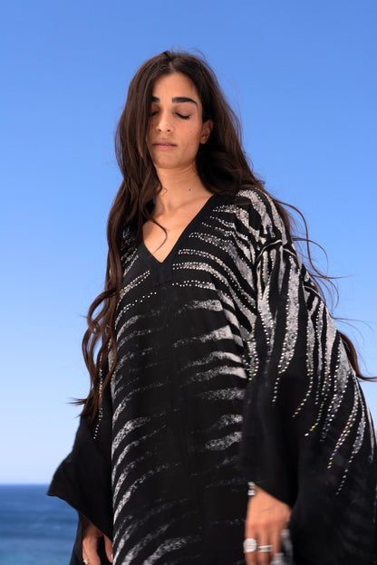 AEGEAN NIGHTS V NECK MAXI KAFTAN