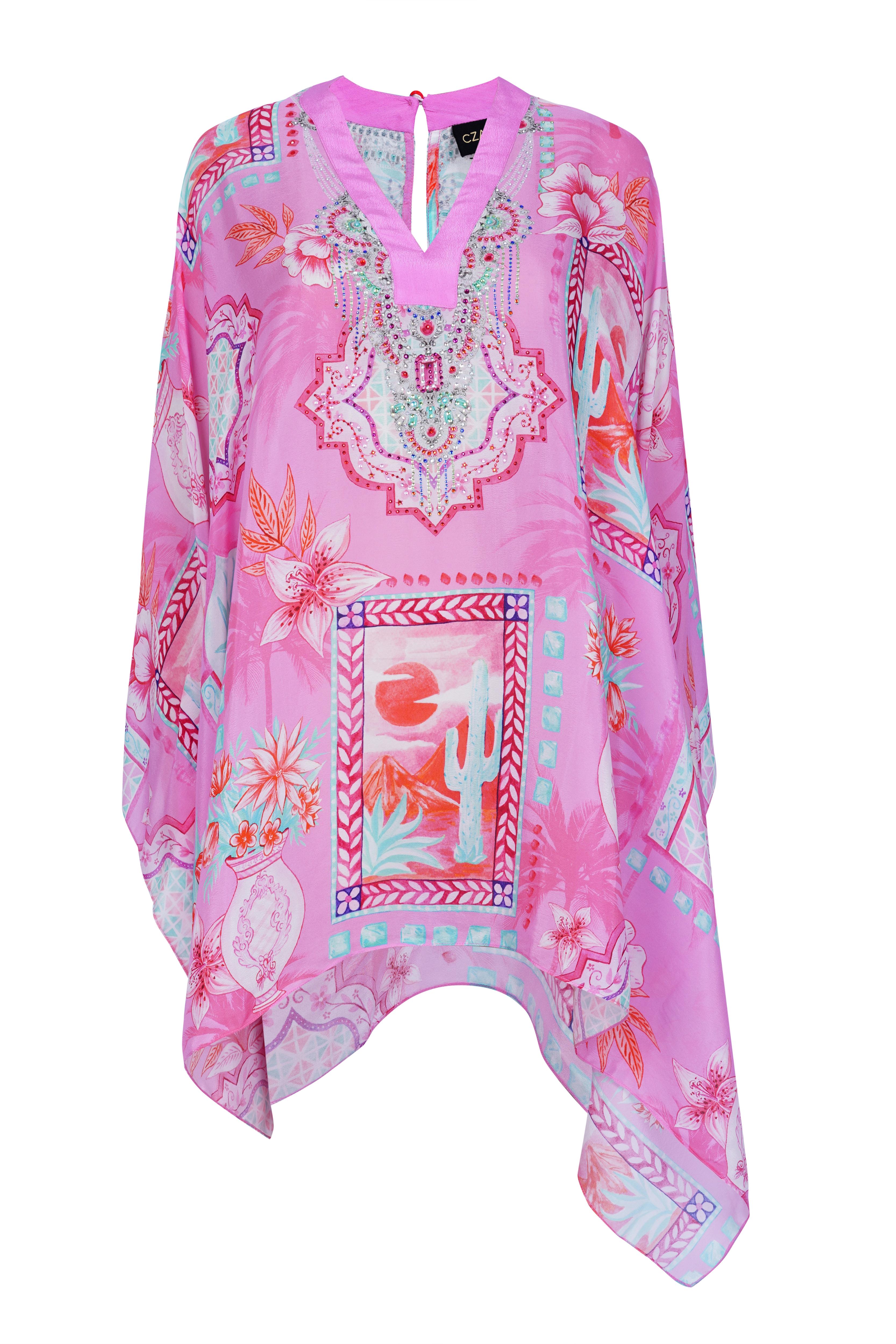 PINK BOHO KAFTAN TOP