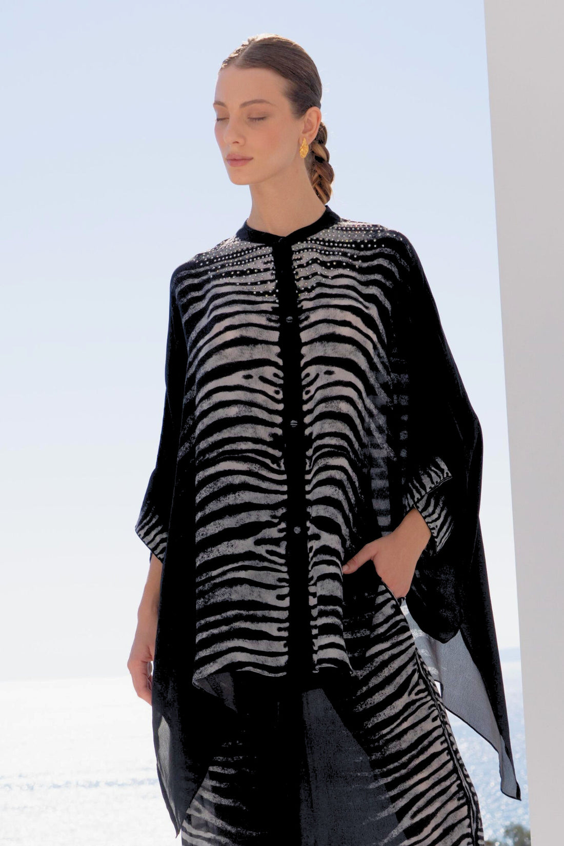 AEGEAN NIGHTS KAFTAN TOP W SLEEVES