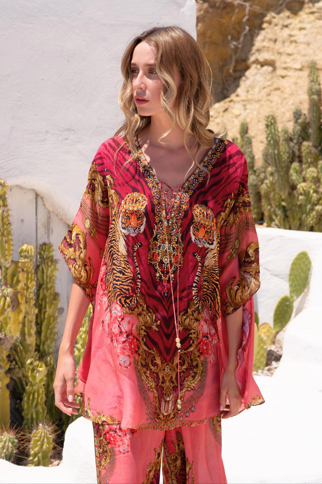 PINK TIGRESS BUTTERFLY TOP