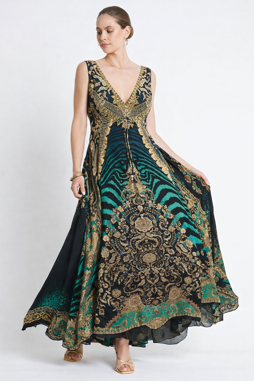 EMERALD EMPRESS MAXI DRESS