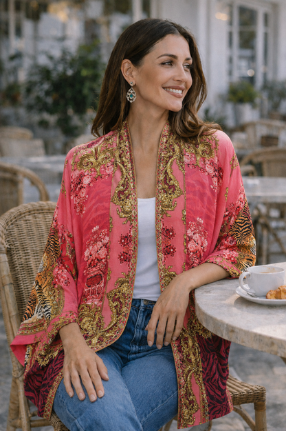 PINK TIGER SHORT CAPE