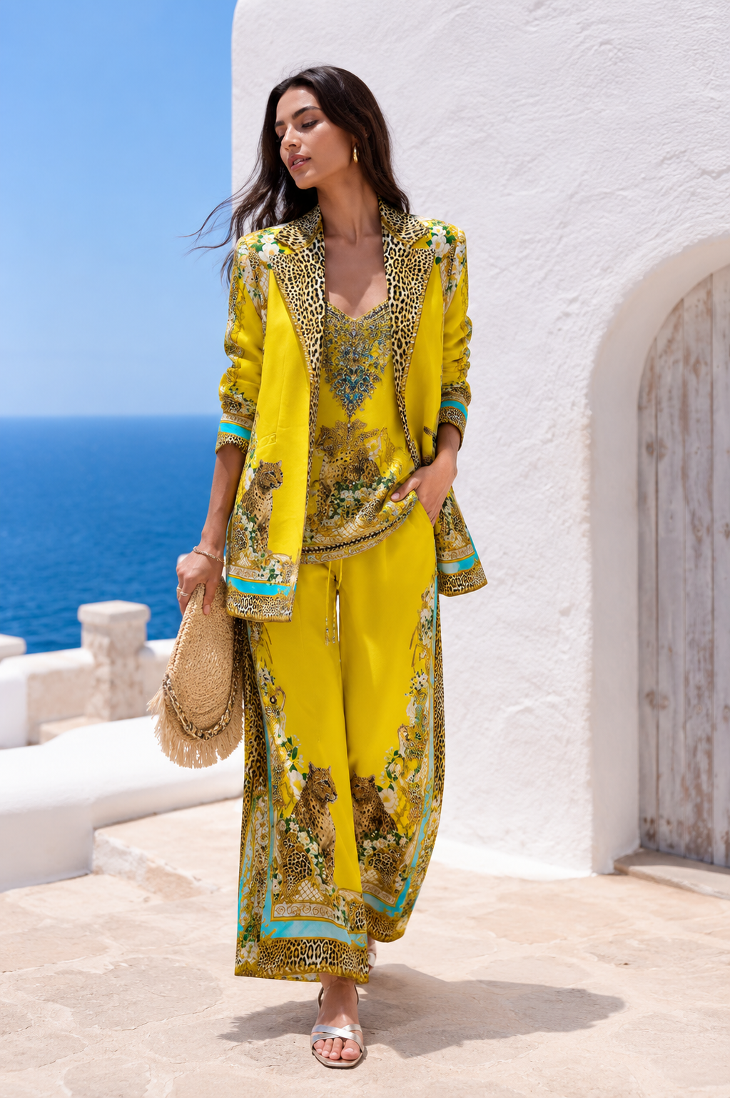 GOLDEN LEOPARD TROUSERS