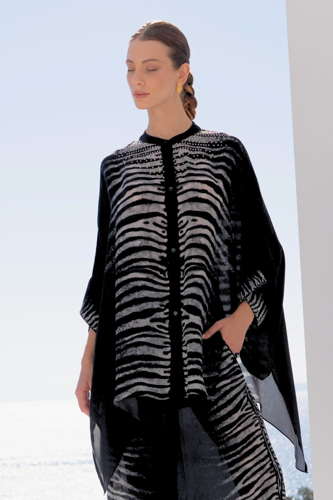 AEGEAN NIGHTS KAFTAN TOP W SLEEVES - Czarina